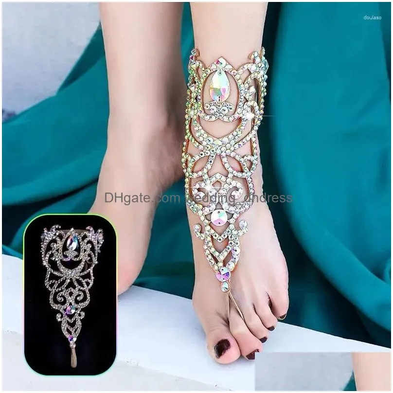 stage wear belly dance hand accessories or foot female adult high-end diamond-studded bracelet/anklet performance