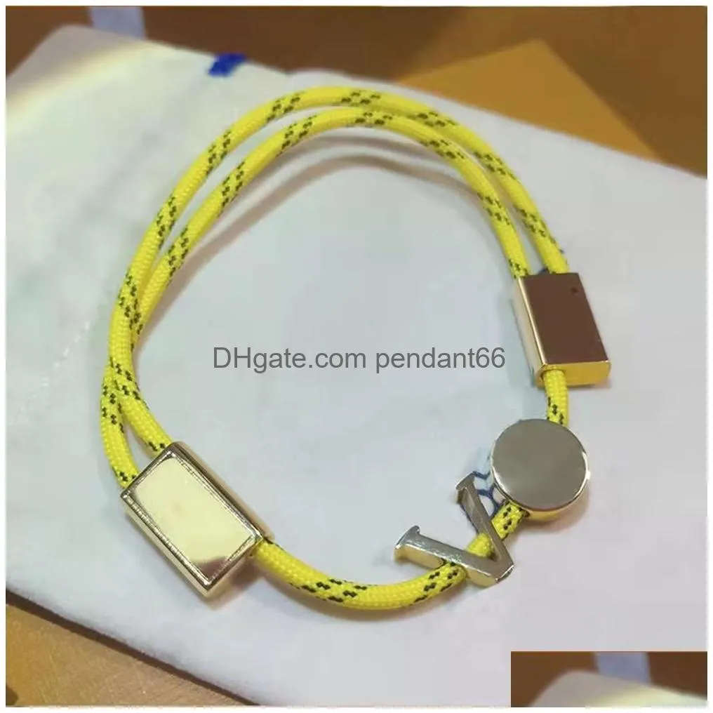 v letter color drawstring adjustable bracelet european and american fashion womens charm bracelet stainless steel electroplating 18k gold