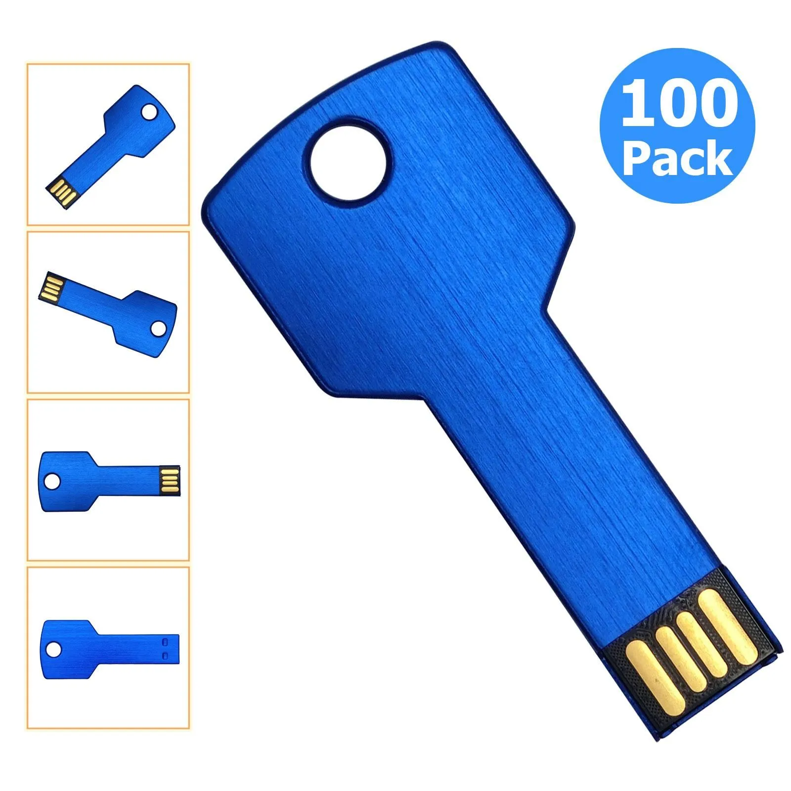 Free Shipping 100pcs 16GB USB 2.0 Flash Drives Flash Memory Stick Metal Key Blank Media for PC Laptop Macbook Thumb Pen Drives
