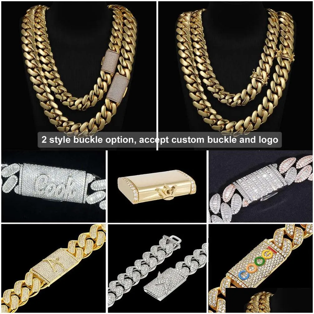 cadena cubana Wholesale Hip Hop Jewelry Luxury 14K 18K 24K Real Gold Plated Heavy Solid  Cuban Link Chain Necklace For Men