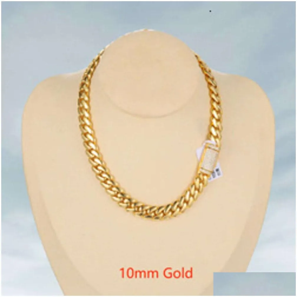 cadena cubana Wholesale Hip Hop Jewelry Luxury 14K 18K 24K Real Gold Plated Heavy Solid  Cuban Link Chain Necklace For Men