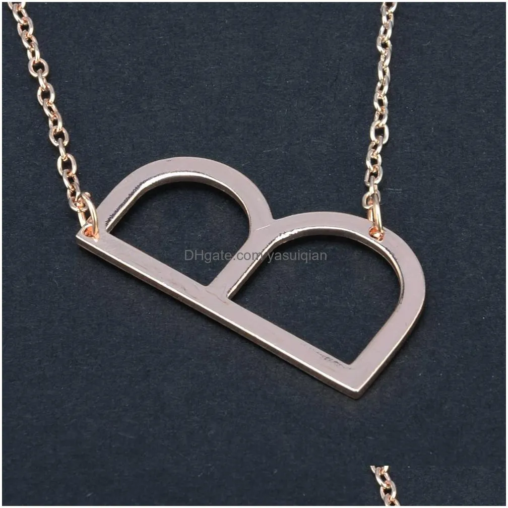Pendant Necklaces Gold Sier Initial Letter For Women Personalized 26 English Alphabet Charm Chains Choker Fashion Jewelry In Bk Drop D Dh0N4