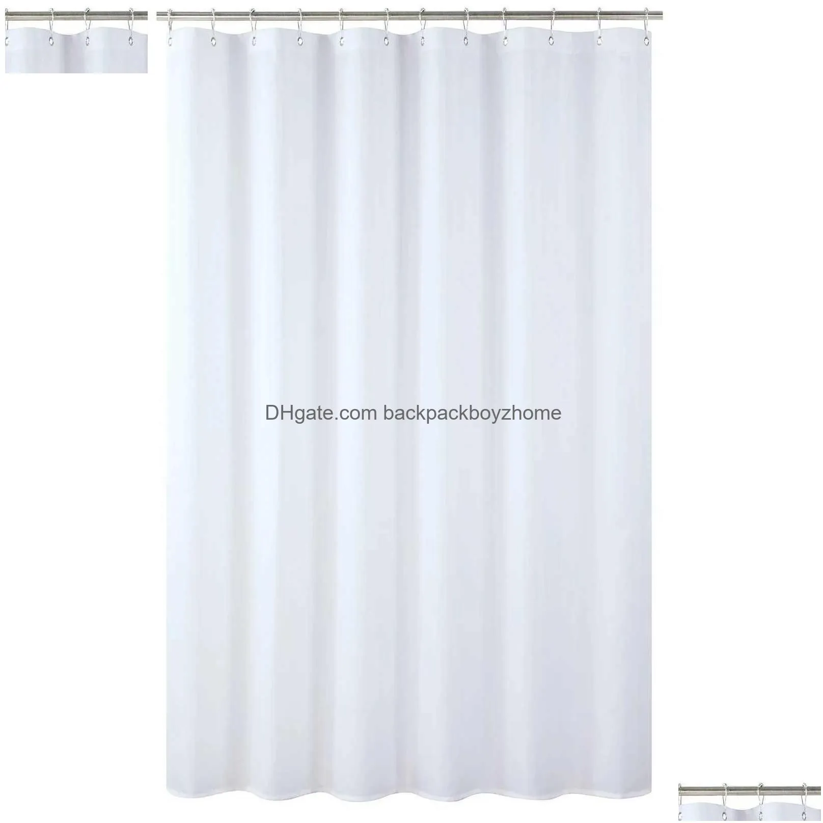 Shower Curtains Solid Polyester Waterproof Fabric Decoratived Modern White Curtain Q240116 Drop Delivery Dh3J9
