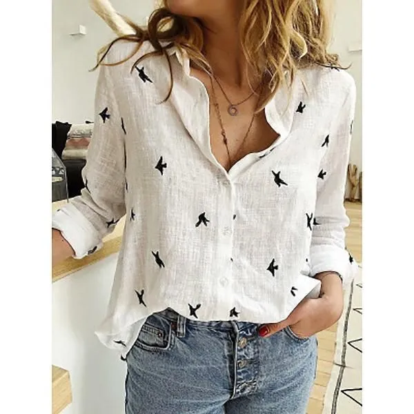 Designer shirt women tops blouse Womens White Button Down Shirts Casual V Neck Work Blouses 3/4 Sleeve Blouse Tops Lightweight Solid Color linen shirts tops shirts