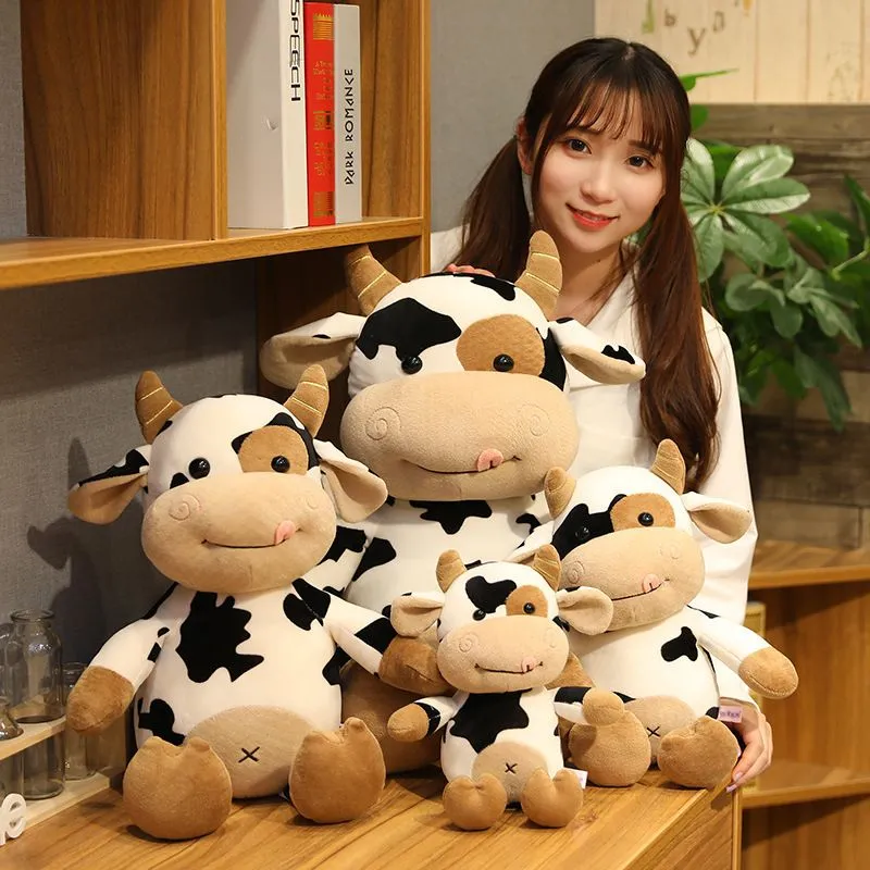 Black and white cow doll Hobby calf plush toy cow mascot doll cloth doll pillow birthday gift wholesale