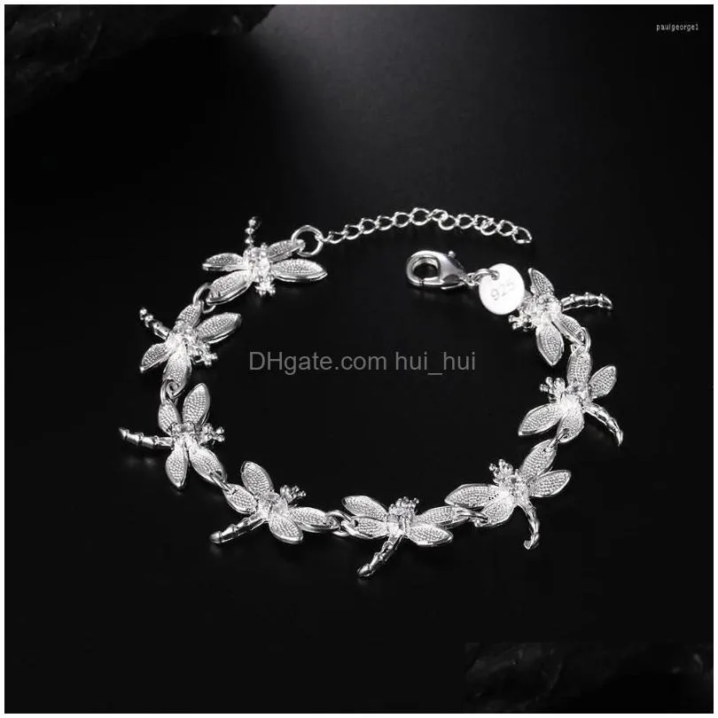 charm bracelets eight dragonfly womens hand fashion silver color girls lucky fine jewelry wholesale trendy woman 2023 gifts