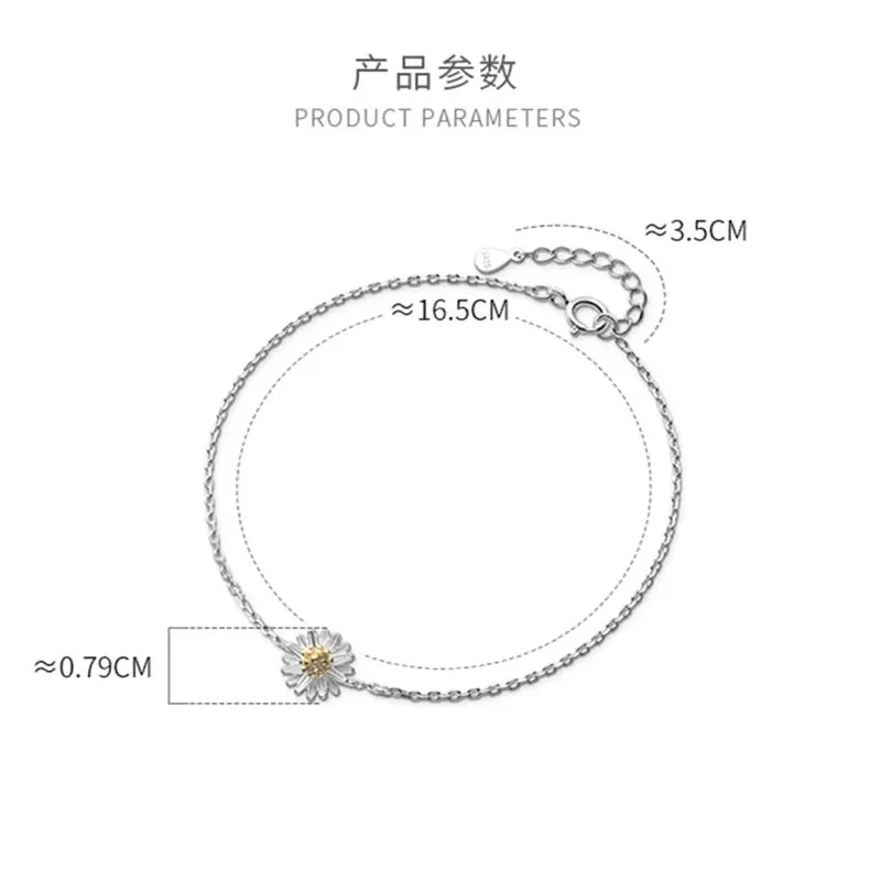Silver Darling Daisy Chain Bracelet for Fashion Women Compatible With Jewelry Special Store