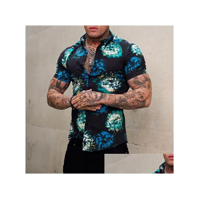 Men`S Casual Shirts 8 Styles Mens Sportsman 3D Printing Loose Lapel Short Sleeve T-Shirt Shirt Fashion Tops Outdoor Clothes Drop Deli Dhgfd