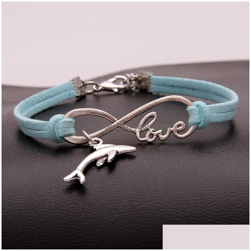 Charm Bracelets New Metal Animal  Women Infinity Love Veet String Rope Warp Bangle For Men S Simple Jewelry In Bk Drop Deliver Dhw8L