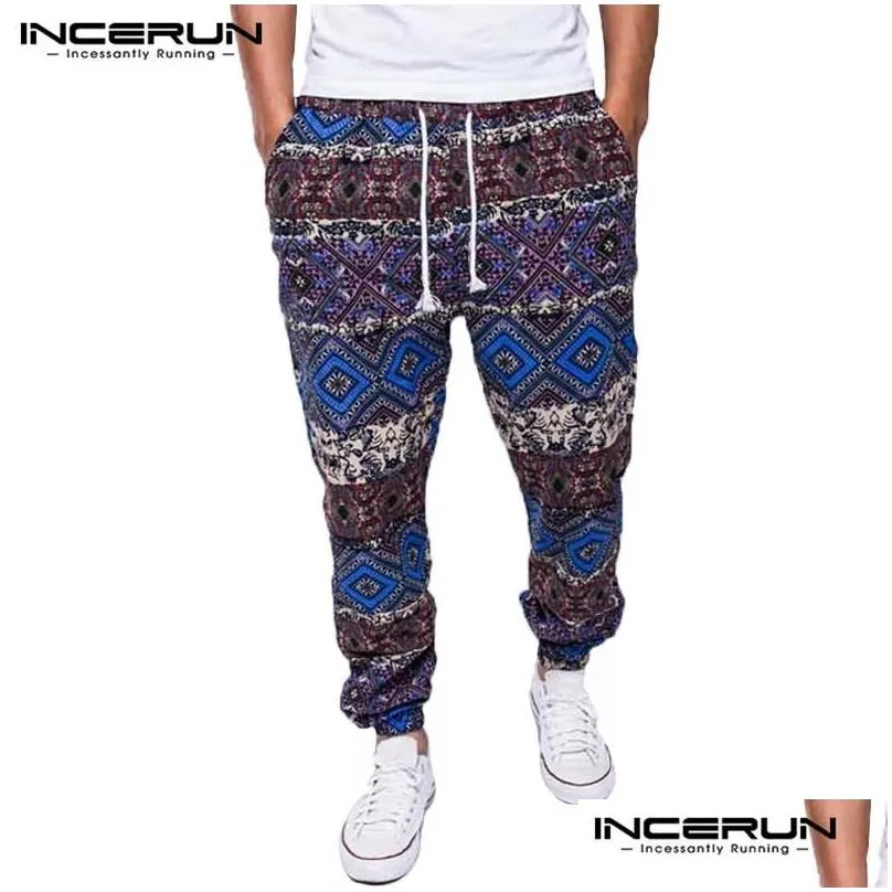 Men`S Pants Mens 2021 Tropical Trousers Beach Hawaiian Harem Hiphop Baggy Loose Fitness Sweatpants Elast Waist Casual Wide Leg Drop D Dhewo