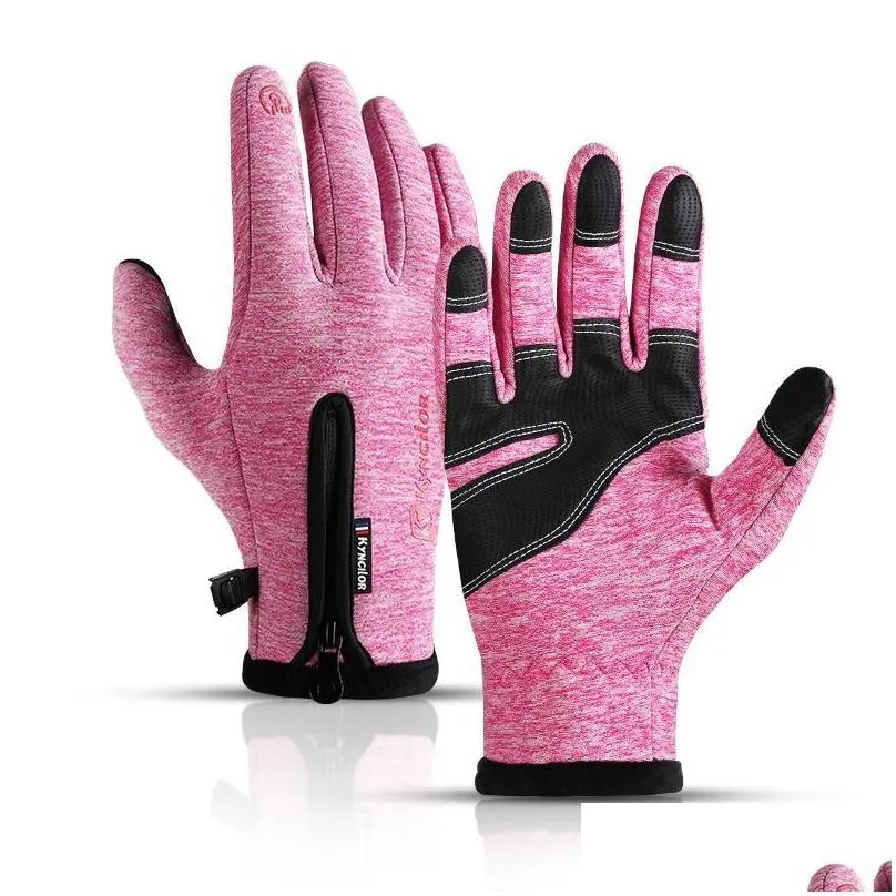 Cycling Gloves Kyncilor Touch Sn Autumn/Winter Bicycle Riding Plus Veet Warm Man/Women Mountain Road Bike Cold Drop Delivery Sports Ou Dhdnh