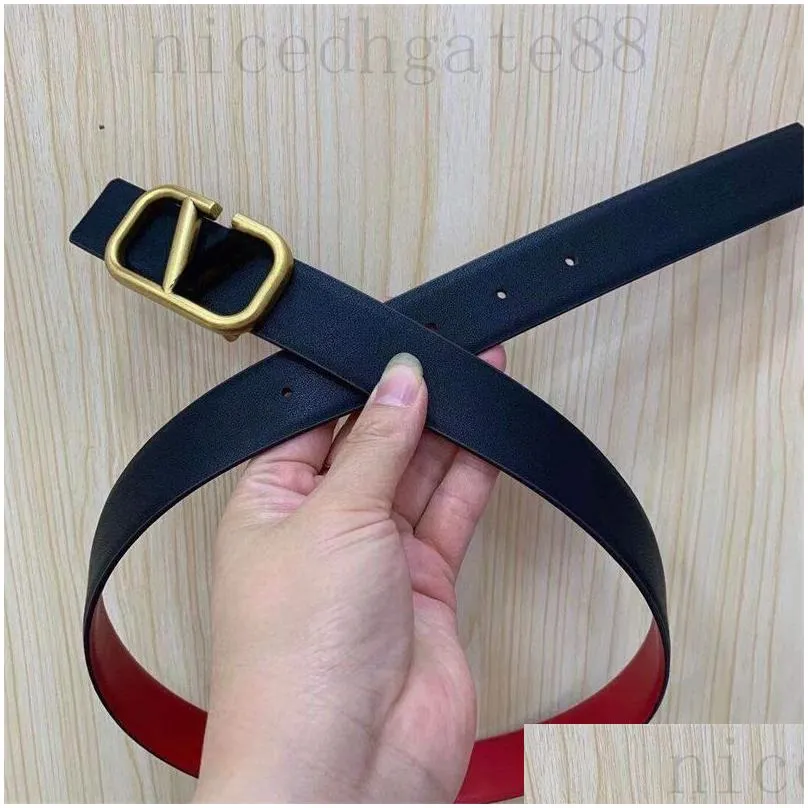 Designer belts for men women letter v belt classic solid color 3cm width business simple cintura metal gold plated buckle luxury belt fashion ga07