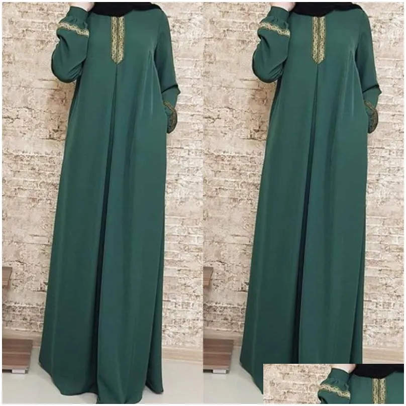 Ethnic Clothing Women Plus Size Print Abaya Jilbab Muslim Maxi Dres Casual Kaftan Long Dress Islamic Caftan Marocain Turkey Drop Deli Dhnyk