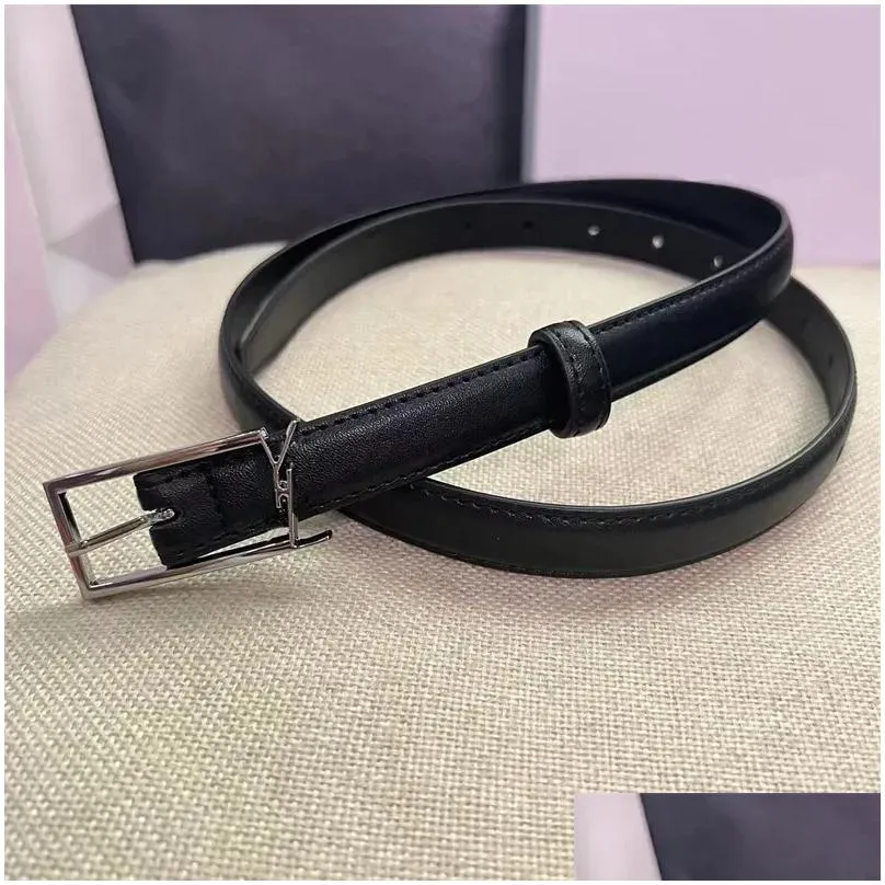 Womens Genuine Leather Belts Mens Designer Belts Cowskin Thin Belt Letter Belts Womans Waistband Cintura Ceintures Girdle Highly Quality