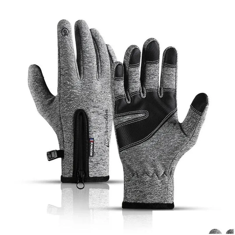 Cycling Gloves Kyncilor Touch Sn Autumn/Winter Bicycle Riding Plus Veet Warm Man/Women Mountain Road Bike Cold Drop Delivery Sports Ou Dhdnh