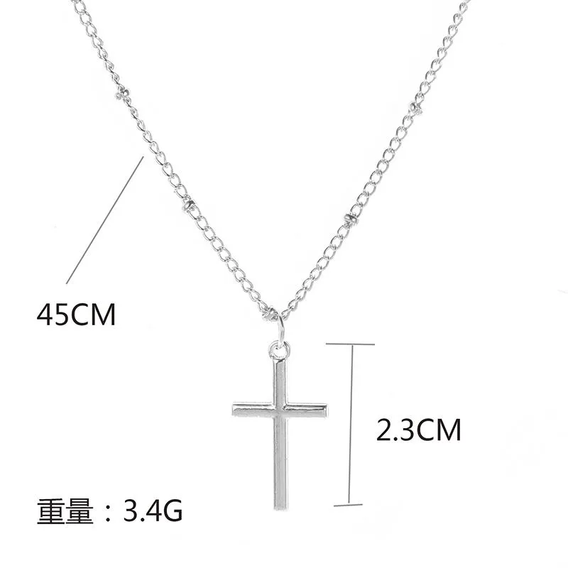 Newest Fashion Summer Silver Chain Cross Necklace Small Gold Religious Jewelry Gift For Women Wholesale
