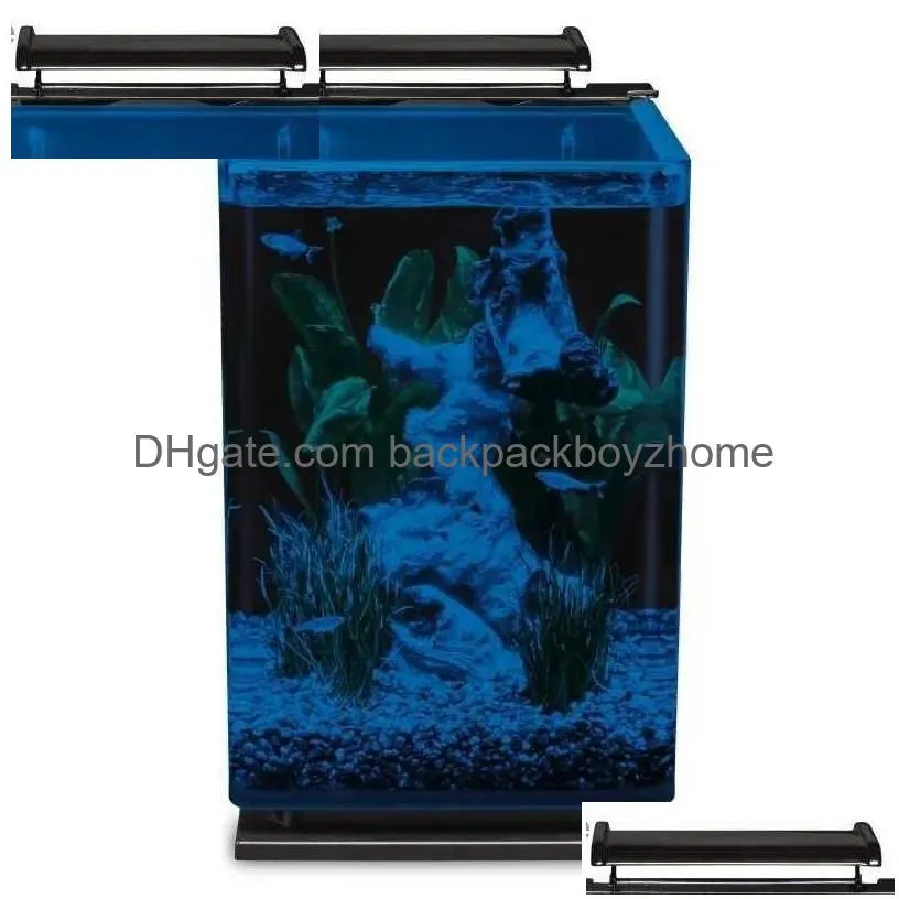 Aquariums Portrait Glass Led Aquarium Kit 5 Gallons Den Filtration Decoration Yq231018 Drop Delivery Dhnoo