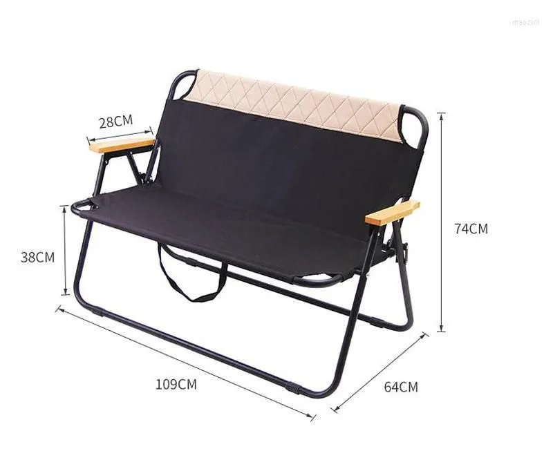 Camp Furniture Portable Camping Chair Folding Leisure Back Oxford Cloth Outdoor Garden Chairs Multifunctional Double Beach