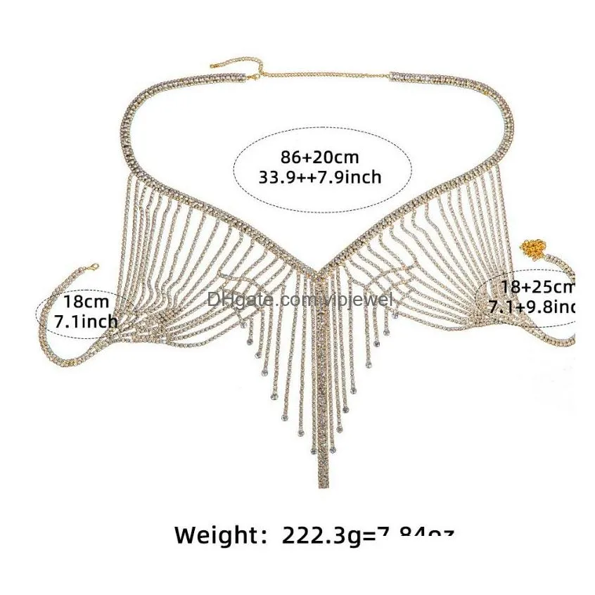 Other Designer Jewelry High End Light Luxury European And American Style Fl Diamond Heavy-Duty Body Chain Accessories Drop Delivery Dhzzx
