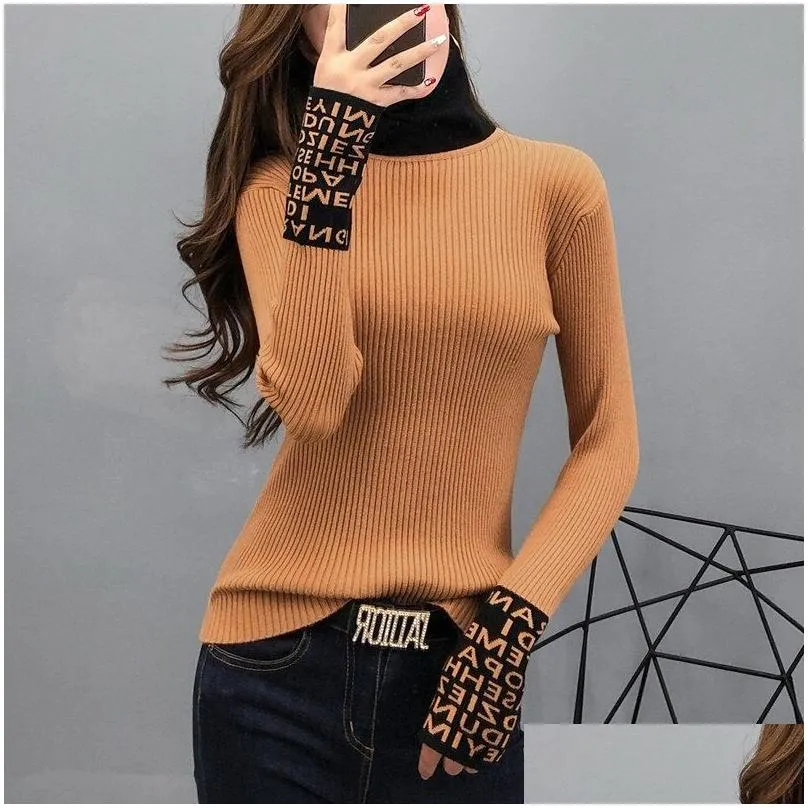 Women039s Sweaters designers clothes Tight Basic Sweate Women Thin Long Sleeved Womens Sweaters And Pullovers Turtleneck Slim1556448