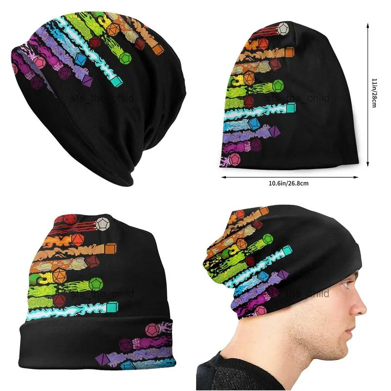 Beanie/Skull Caps Bonnet Hats DnD Game Men Women`s Knitting Hat Damage Dice Winter Warm Cap Beanies Thermal Elastic Caps x0907