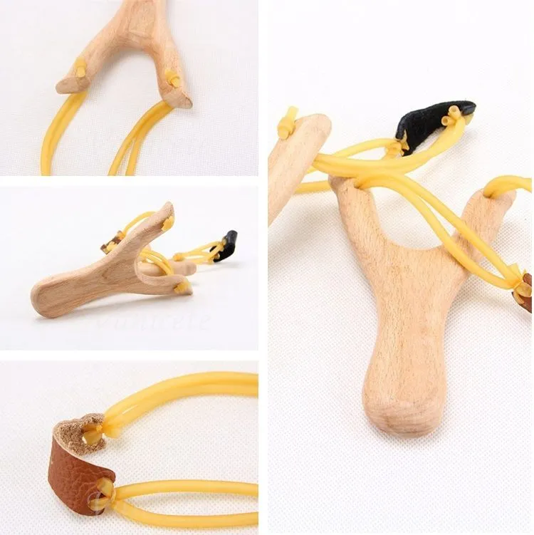 Party Favor Fidget Toys Wooden Slingshot Rubber String Fun Traditional Kids Outdoors catapult Interesting Hunting Props Toys LT871