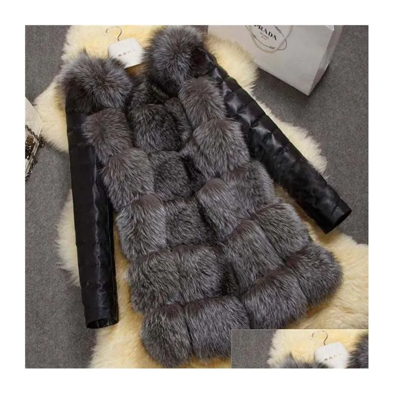 Women`S Fur & Faux Womens 2021 Fashion Women Winter Medium Long Artifical Vests Warm Coats Sliver Vest Drop Delivery Apparel Clothing Dh2Uf