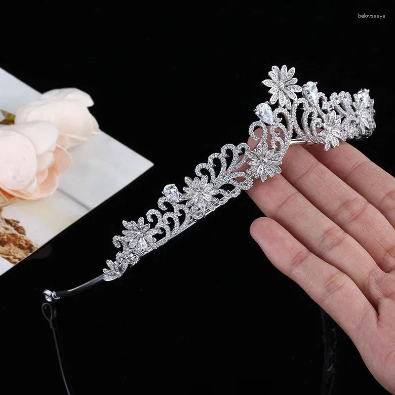 Hair Clips Korean Bridal Wedding Daisy Zircon Crown Headdress Accessories Sweet Princess Accessory