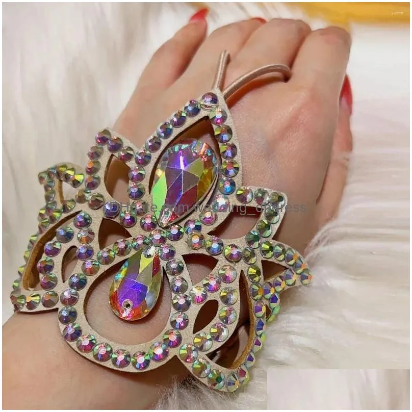 stage wear belly dance bracelet high-end elegant mittens female adult exquisite performance rhinestone matching accessories