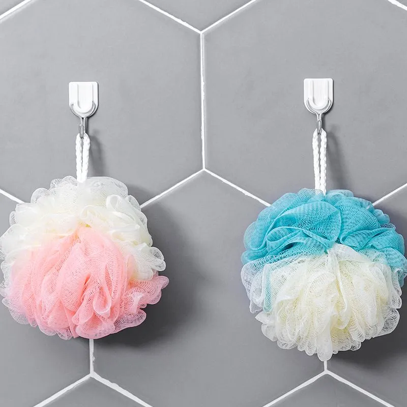 Large Soft Bath Ball Shower Loofah Sponge Pouf Puff Mesh Foaming Skin Cleaner Cleaning Tools Spa Body Scrubber Bathroom Accessories Color Matching