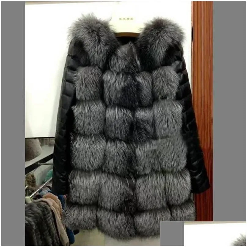 Women`S Fur & Faux Womens 2021 Fashion Women Winter Medium Long Artifical Vests Warm Coats Sliver Vest Drop Delivery Apparel Clothing Dh2Uf