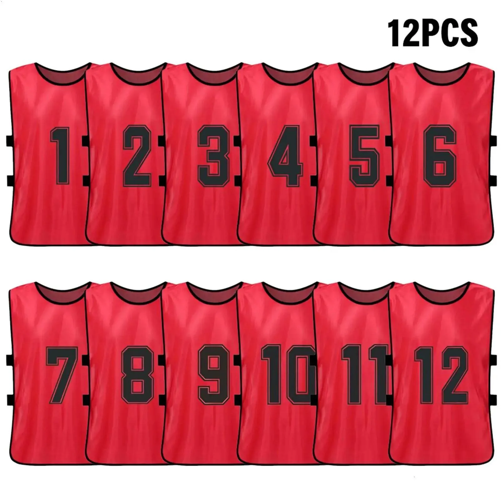 Other Sporting Goods 12 Pc Adts Soccer Pinnies Football Team Jerseys Youth Sports Scrimmage Training Numbered Bibs Practice Vest Drop Dhlpn