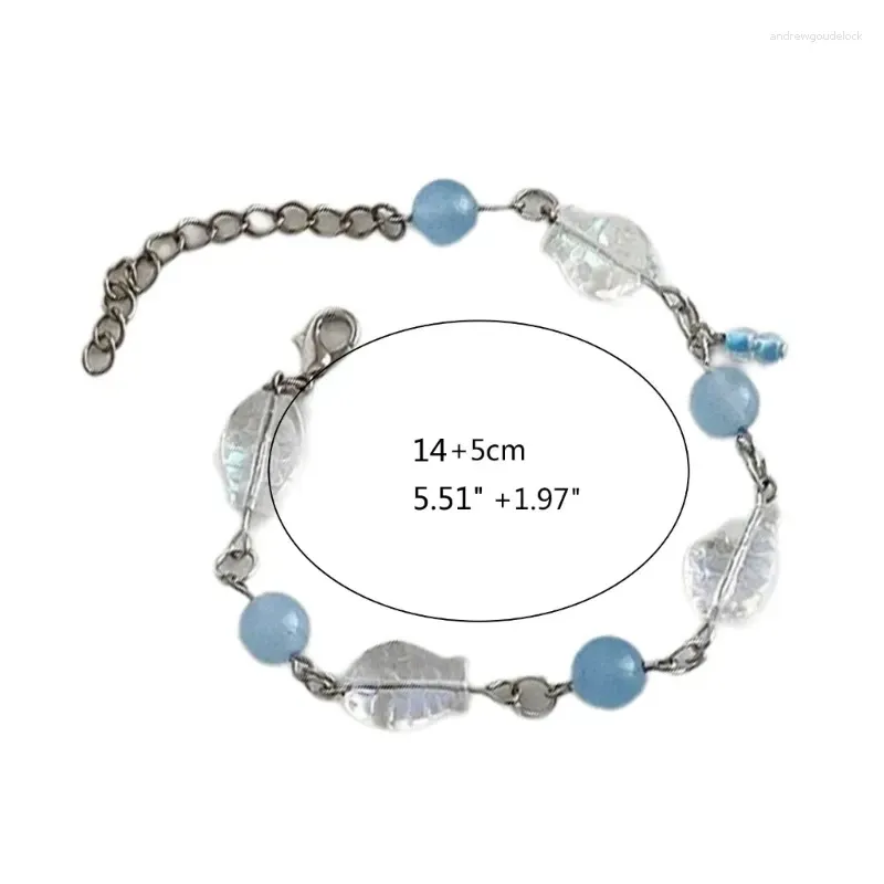 Charm Bracelets Women`s Resin Beaded Bracelet With Ocean Accessory Stylish Wrist Chain Adornment HXBA