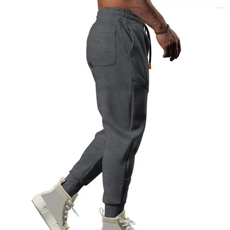 Men`s Pants Drawstring Waist Sweatpants Patchwork Casual With Elastic Ankle-banded Design Soft Warm For Spring