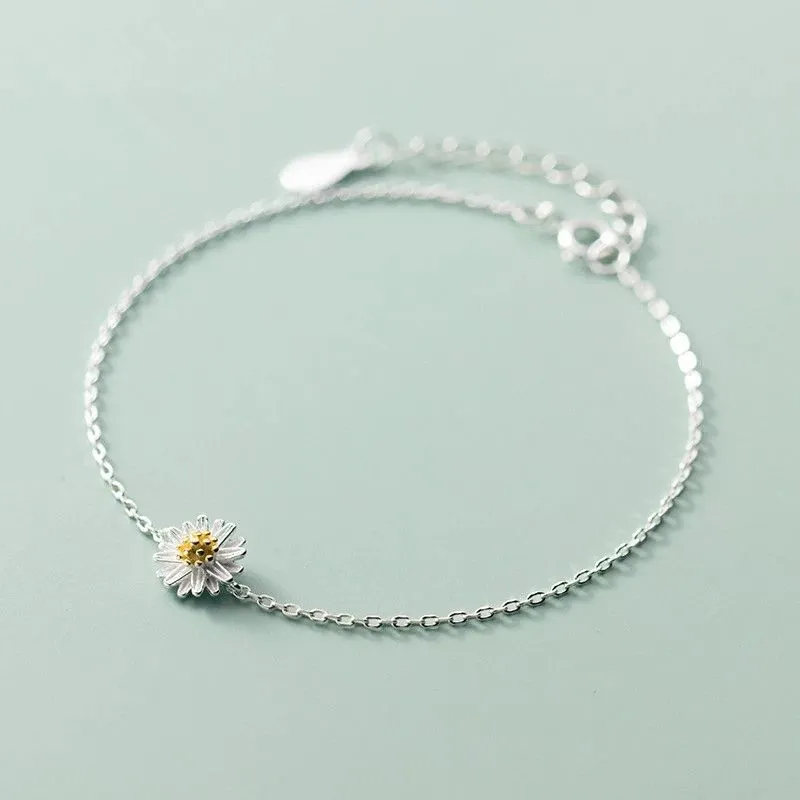 Silver Darling Daisy Chain Bracelet for Fashion Women Compatible With Jewelry Special Store