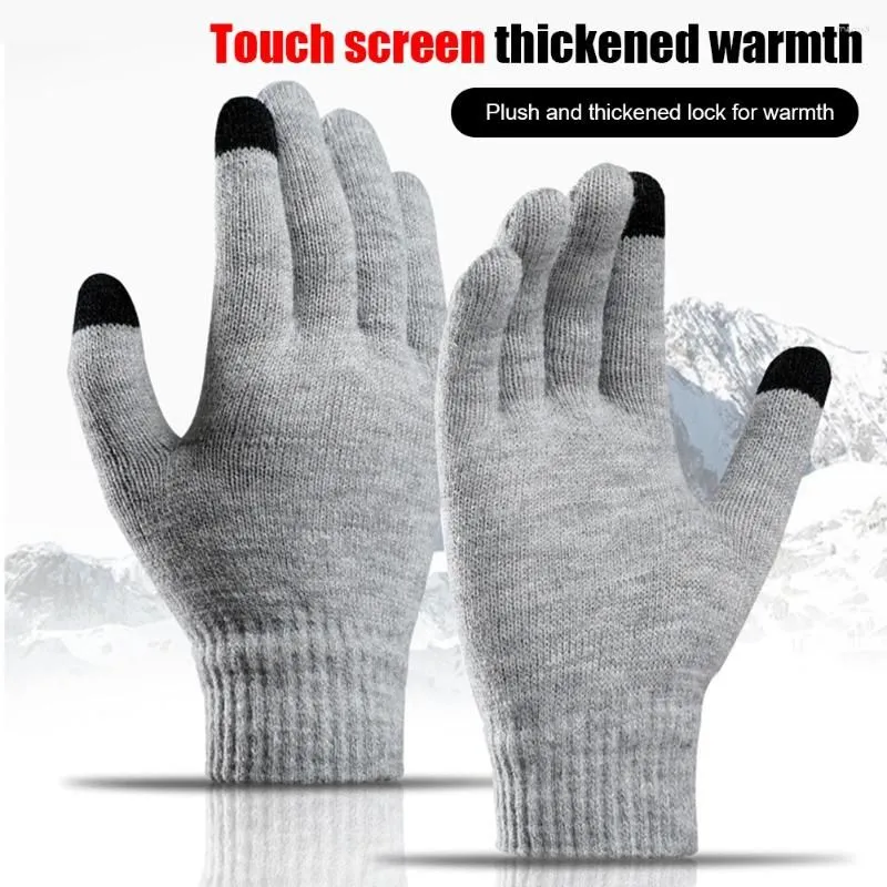 Cycling Gloves Touch Screen Full Fingers Sports Bike Winter Warm Knitted