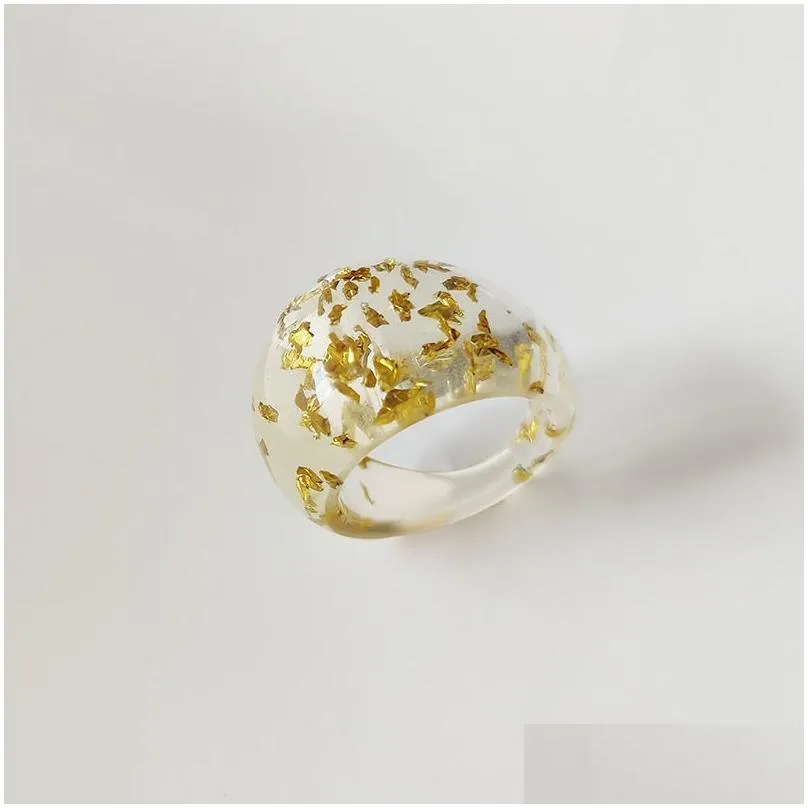 Wedding Rings Design Acrylic Irregar Trendy Resin Fashion Punk Big For Women Colorf Vintage Finger Ring Girls Party Jewelry Drop Deli Otsl7