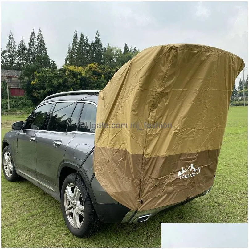 Tents And Shelters Tent For Car Trunk Sunshade Rainproof Rear Simple Motorhome Selfdriving Tour Barbecue Cam Hiking Drop Delivery Dhy7U