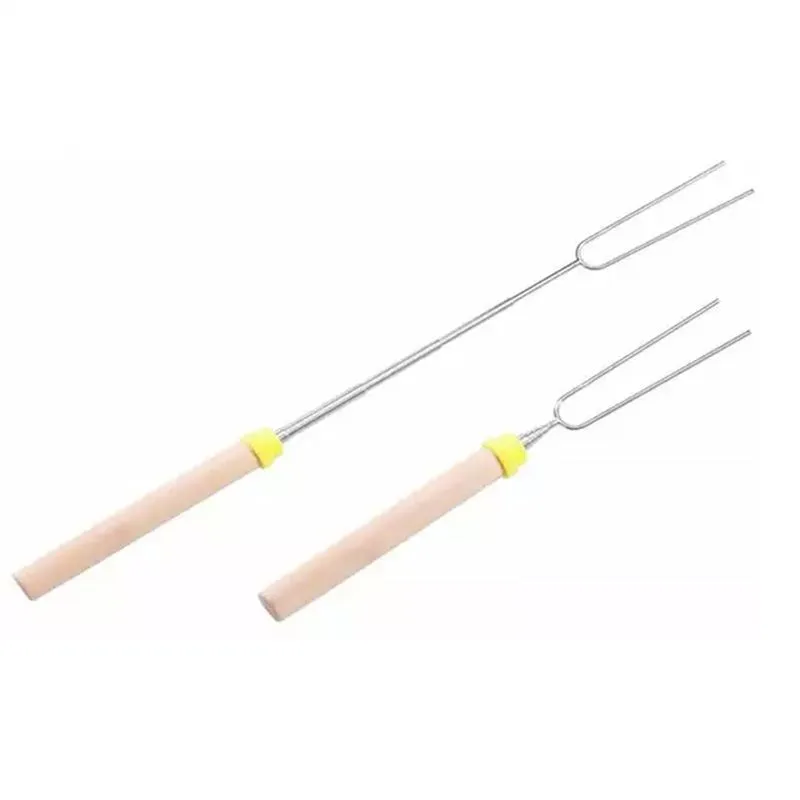 Telescoping Reusable Barbecue Skewers Tool Stainless Steel BBQ Tools Grill Roasting Sticks Camping Picnic Shish Kebab Marshmallow Stick Kitchen Gadgets