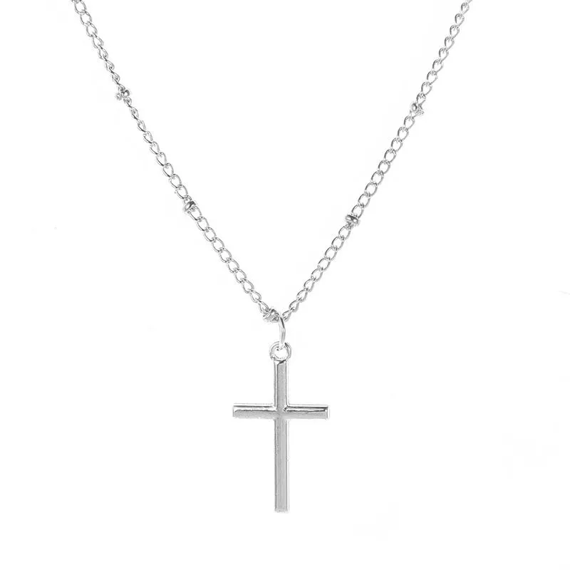 Newest Fashion Summer Silver Chain Cross Necklace Small Gold Religious Jewelry Gift For Women Wholesale