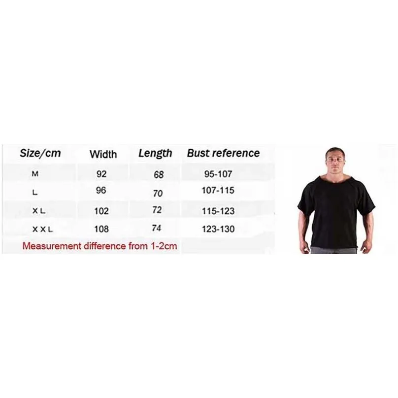 Men`S T-Shirts Mens Summer Gym Fitness Bodybuilding T Shirt Cotton Short Sleeve O Neck Casual Tops Fashion Male Muscle Workout Undersh Dh37E