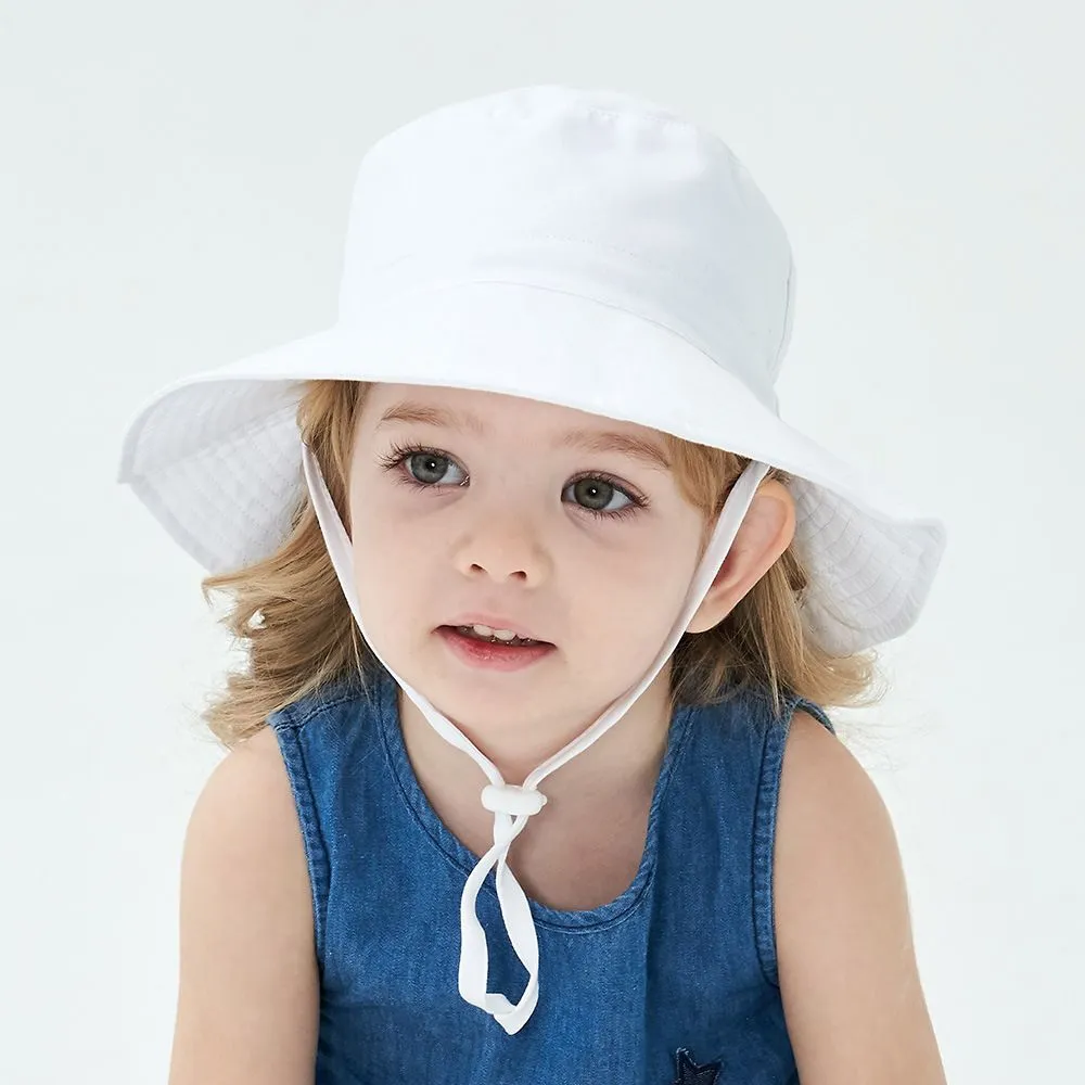 Summer Baby Hat for Girls Boys Kids` Sunblock Bucket Spring Autumn Travel Beach Cap Sun Hats with Windproof Rope 20 Colors