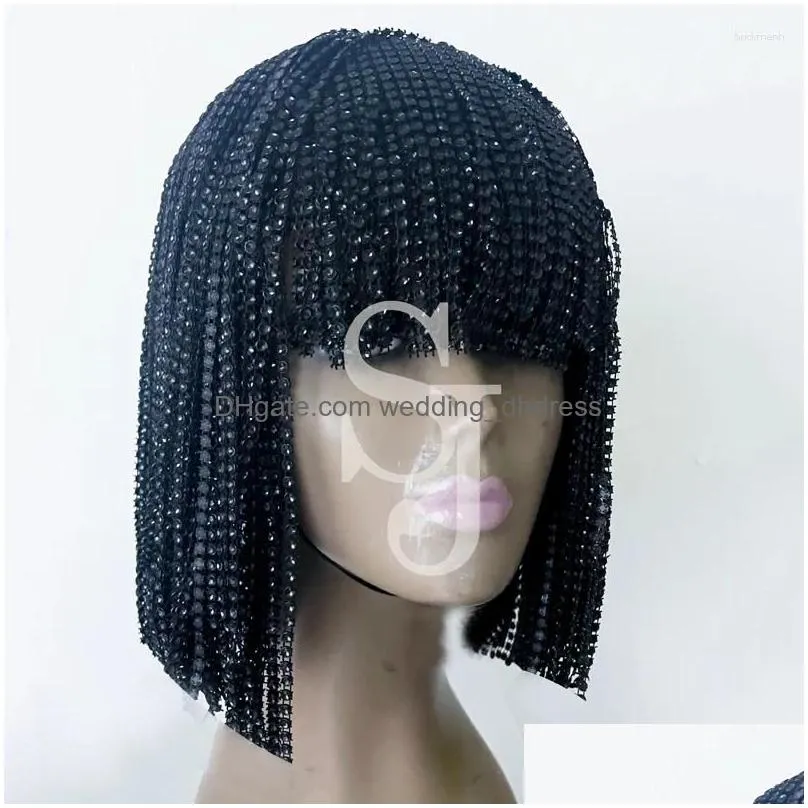 stage wear 6 colors tassels chain headwear wigs gogo dance costumes head ornament pole festival outfit women accessories xs5930