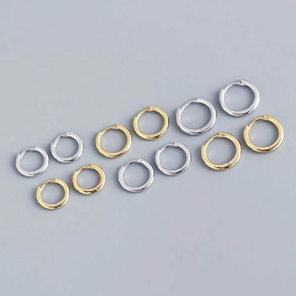 Stainless Steel 1 Pair Minimalist Huggie Hoop Earrings For Women Gold Color Tiny Round Circle 6/8/10mm Punk Unisex Rock Earring