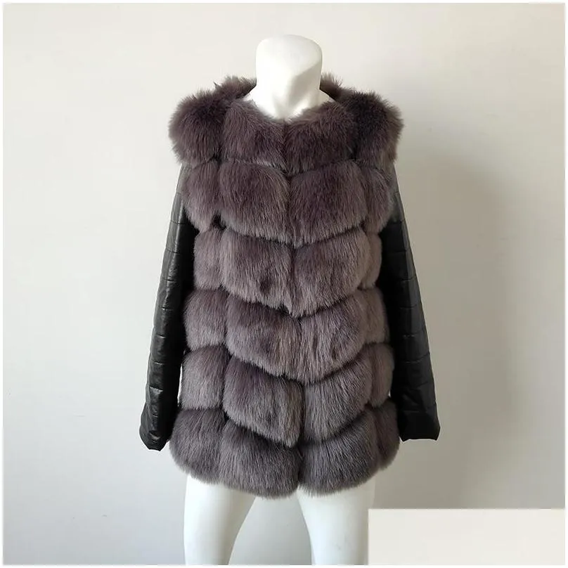 Women`S Fur & Faux Womens 2021 Fashion Women Winter Medium Long Artifical Vests Warm Coats Sliver Vest Drop Delivery Apparel Clothing Dh2Uf