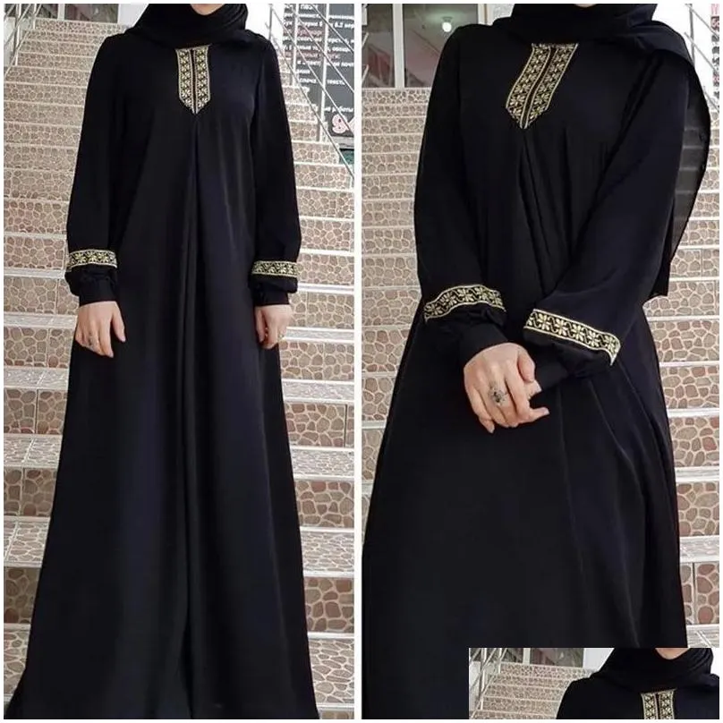 Ethnic Clothing Women Plus Size Print Abaya Jilbab Muslim Maxi Dres Casual Kaftan Long Dress Islamic Caftan Marocain Turkey Drop Deli Dhnyk