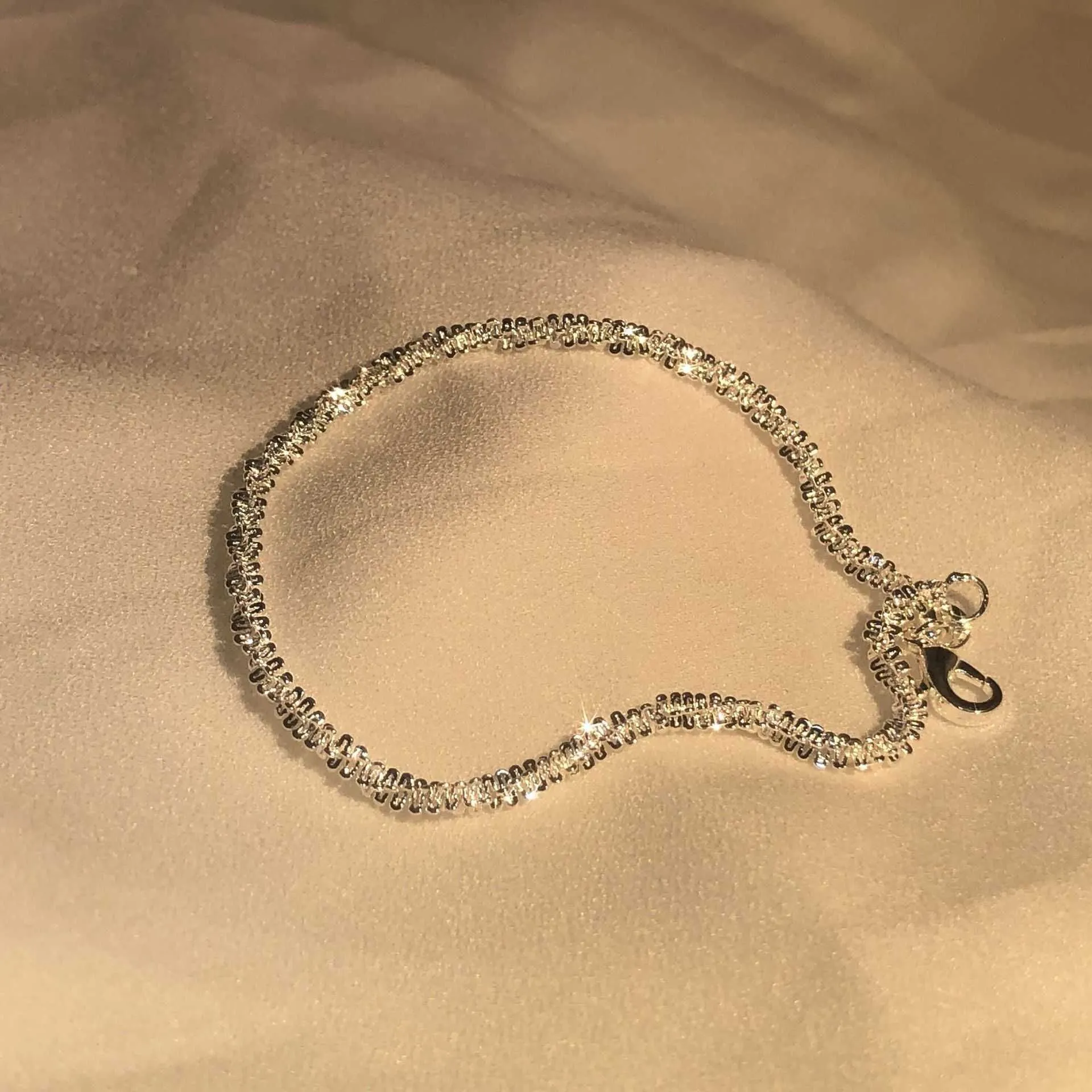 Charm Bracelets 2022 New Silver Colour Sparkling Gypsophila Adjustable Bracelet Bangle for Women Fine Fashion Jewelry Wedding Party Gift