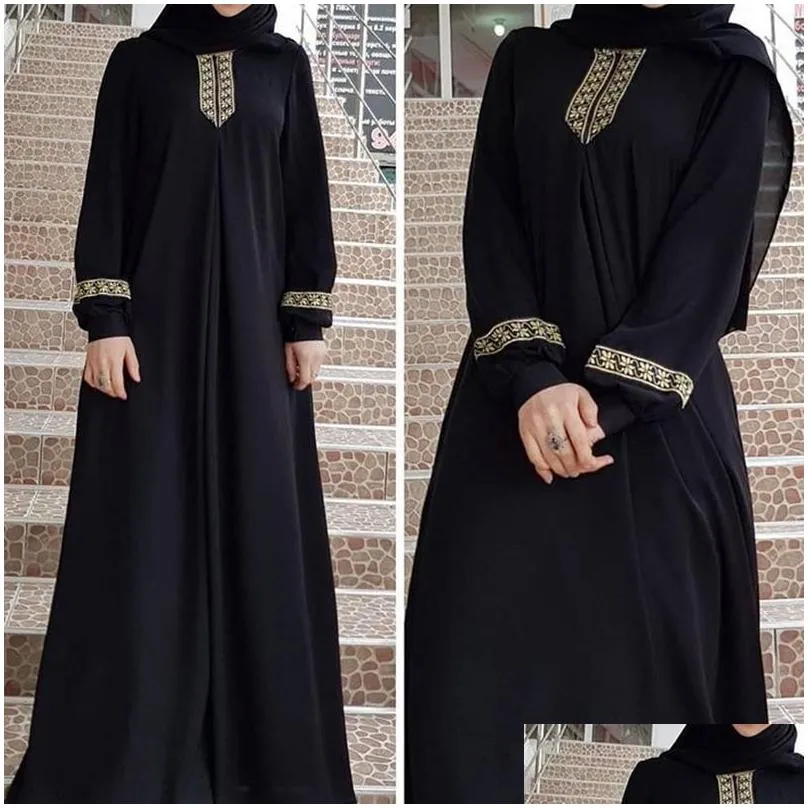 Ethnic Clothing Women Plus Size Print Abaya Jilbab Muslim Maxi Dres Casual Kaftan Long Dress Islamic Caftan Marocain Turkey Drop Deli Dhnyk