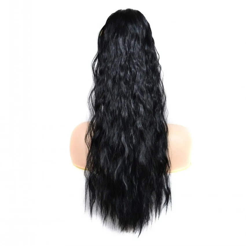 Long Curly Ponytail Hairpiece Heat Resistant Synthetic Hair Tail Lastic Mesh Drawstring Design Ponytail 55CM22Inch Clip Hair