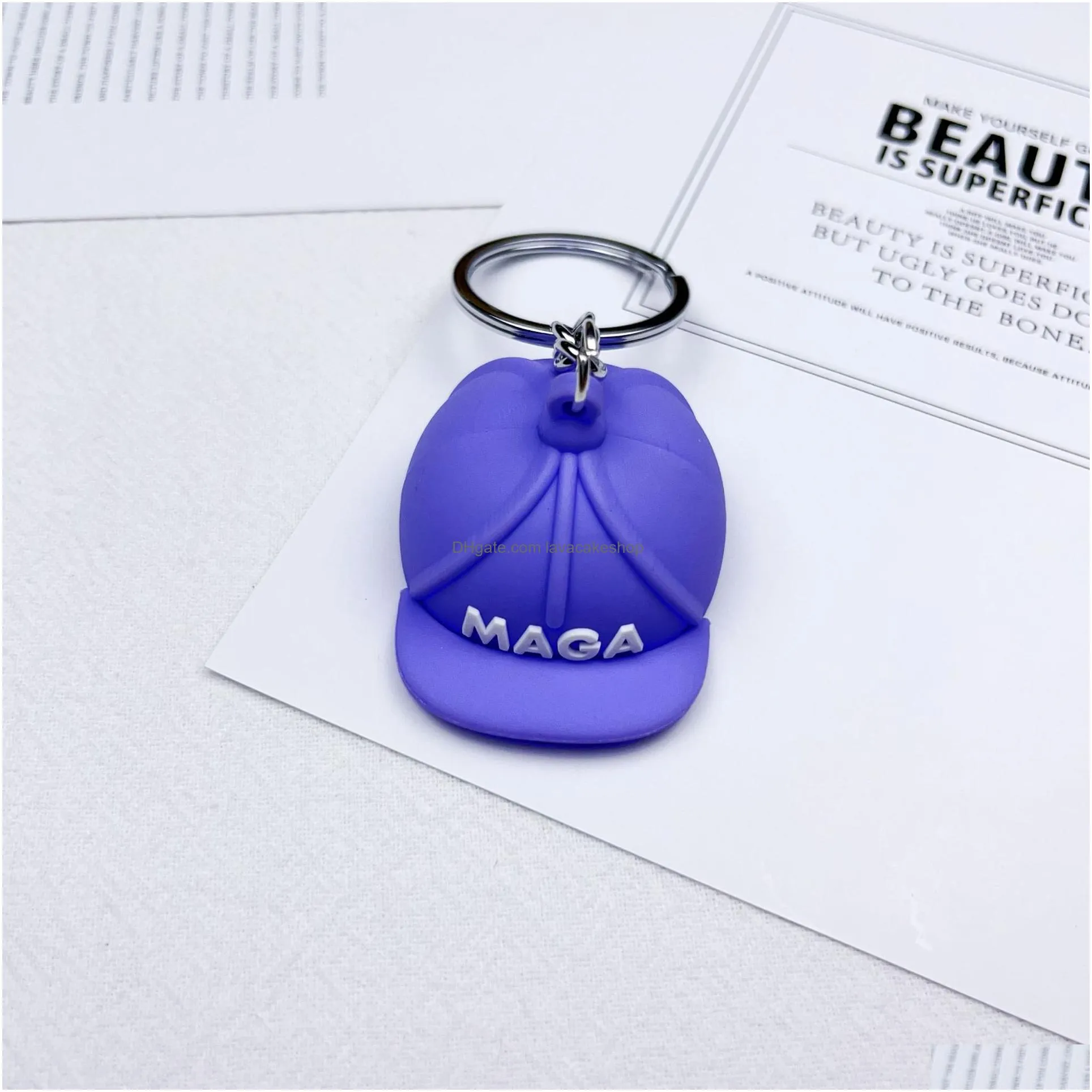 Other Festive & Party Supplies Trump Cap Keychain Cute Car Accessories Usa Maga Key Chain 2024 Keychains Drop Delivery Home Garden Dheek